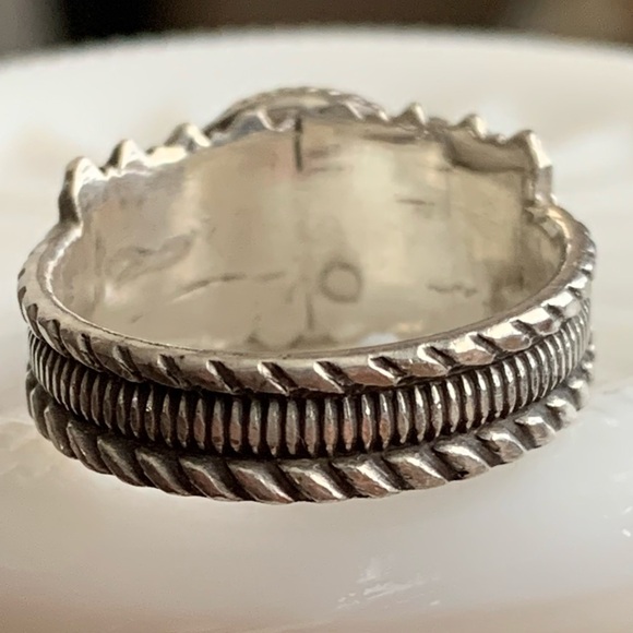 Aldrich Arts * Beautiful Sterling Silver Gray Druzy & White Topaz Ring - Picture 10 of 10